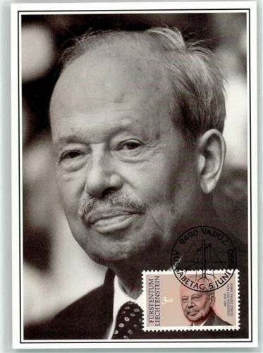 Fürst Franz Josef II. Gedenkausgabe Trauermarken Ausgabe 5. Juni1990 Adel Liechtenstein