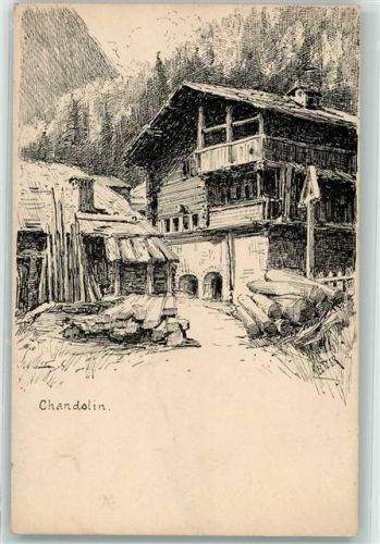 3961 Chandolin Künstlerkarte Chalets