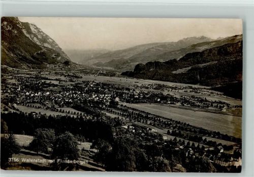 8880 Walenstadt 1925 - mit Flumserberge Militärsache Feldpost