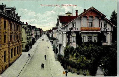 8590 Romanshorn 1910 - Bahnhofstraße Hotel Bodan