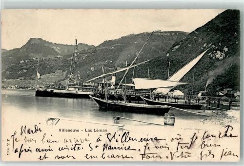 1844 Villeneuve VD 1901 - Dampfschiff Segelboot