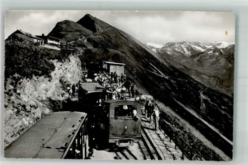 Rothorn 1952 Foto AK Bergbahn Brienzer Rothorn Station Bahnhof Hotel