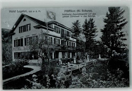 8808 Pfäffikon SZ 1911 Foto AK Hotel Lugeten