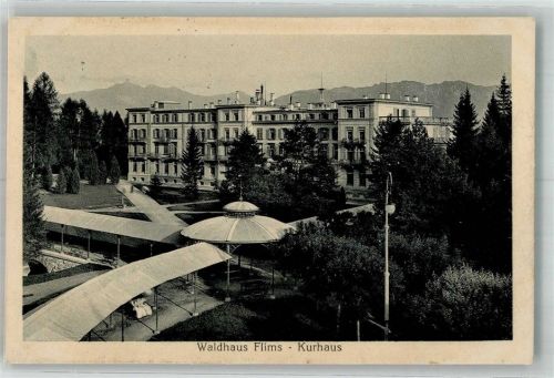 7018 Flims Waldhaus 1913 Foto AK Hotel Kurhaus