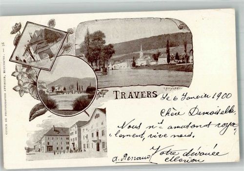 2105 Travers 1900 Foto AK Hotel Gasthaus