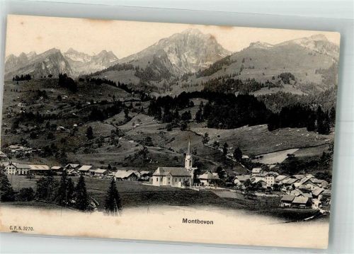 1669 Montbovon Foto AK Kirche
