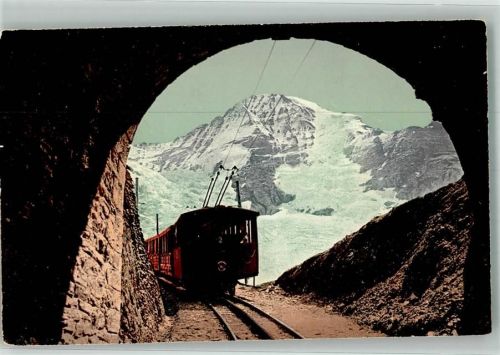 Jungfraubahn Foto AK Eisenbahn Jungfraubahn-Tunnel