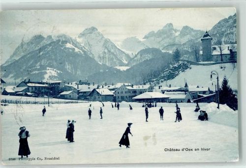 1660 Château-d´Oex 1903 - Winter Schloss Schlittschuhlauf