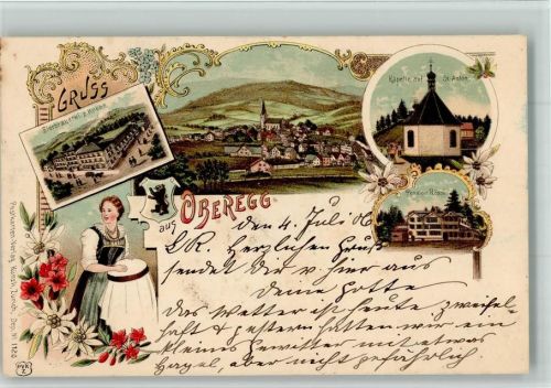 9413 Oberegg 1906 BOAKC Brauerei Pension Rössli Lithographie