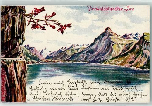 6440 Vierwaldstättersee 1904 Künstlerkarte sign. S A D A G