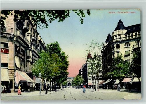 8000 Zürich 1913 - Bahnhofstrasse Abendrot