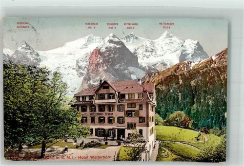 6083 Hasliberg Hohfluh 1912 Foto AK Hotel Wetterhorn