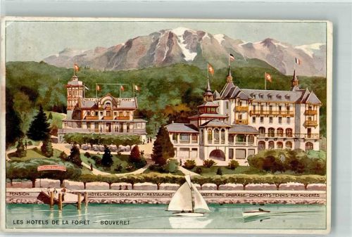 1897 Bouveret 1914 Gebrauchsspuren Hotel de la Foret Leim löst sich