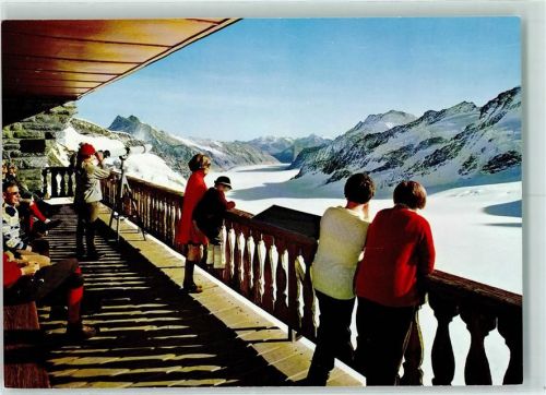 3801 Jungfraujoch - Jungfrau Region Höchstgelegene Eisenbahnstation Europas Hotelterrasse Aletschgletscher