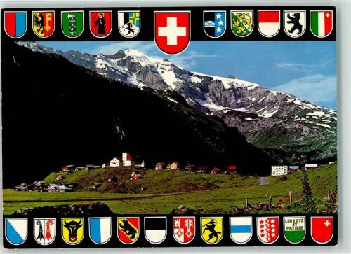 8751 Urnerboden - Hotel Wilhelm Tell Hüttenstempel Kantonale Wappen