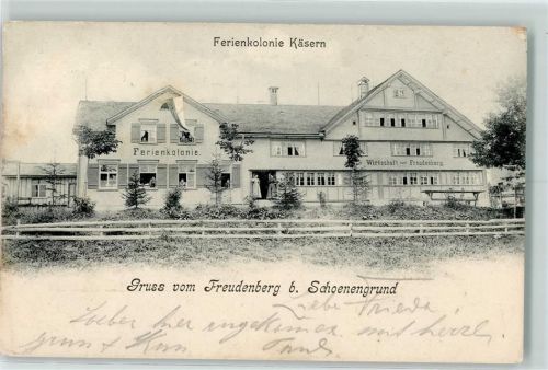9105 Schönengrund 1904 - Ferienkolonie Käsern Wirtschaft zum Freudenberg