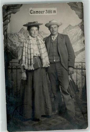 3801 Jungfraujoch 1906 - Paar auf der Eismeer Terrasse