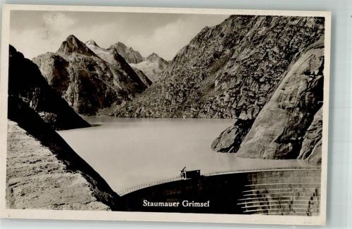 Grimsel 1935 Foto AK Staumauer Grimsel