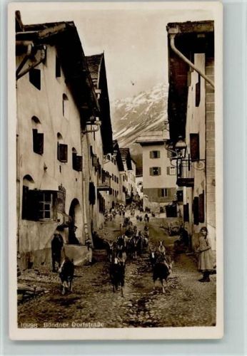 7482 Bergün Bravuogn - Dorfstraße Ziegen
