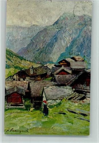 Franzoni - Bergdorf - gute Erhaltung AK Pro Juventute Schweiz Künstlerkarte