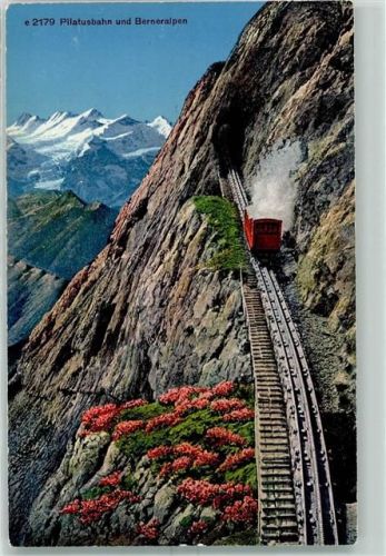 6053 Alpnachstad - Pilatusbahn und Berneralpen seit 1889 steilste Zahnradbahn der Welt