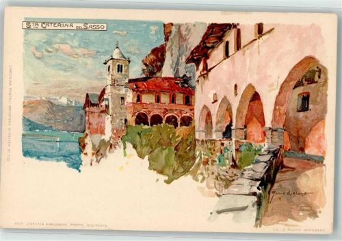 Madonna del Sasso Künstlerkarte Santa Caterina del Sasso sign. Manuel Wielandt