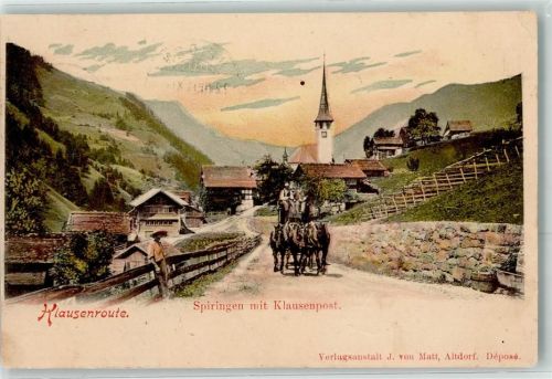 6464 Spiringen 1901 - Klausenroute Klausenpost Postkutsche