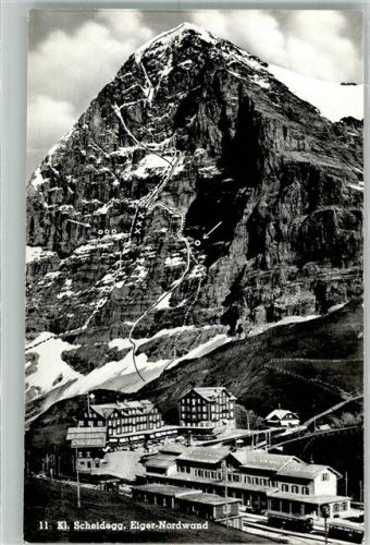 3823 Kleine Scheidegg Foto AK Bahnhof Kleine Scheidegg Eiger-Nordwand