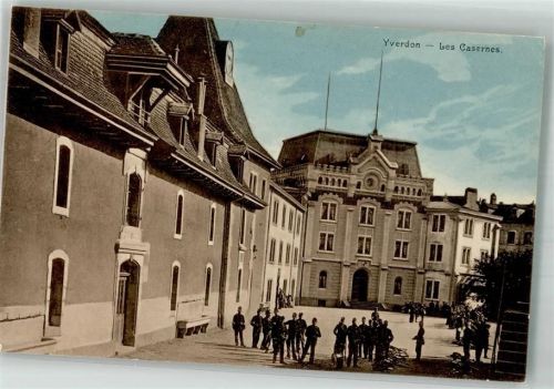 1400 Yverdon-les-Bains 1915 Foto AK Kaserne Feldpost
