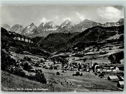 9650 Nesslau 1963 Gebrauchsspuren Neu St. Johann mit Churfirsten
