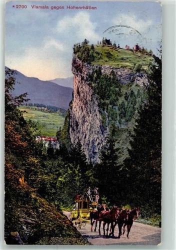 Viamala Postkutsche Schweiz 1914 Gebrauchsspuren