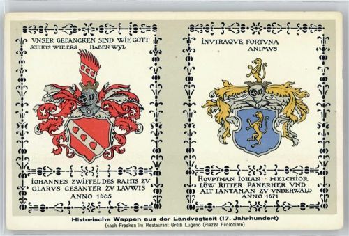 6900 Lugano Calprino - Hostorische Wappen