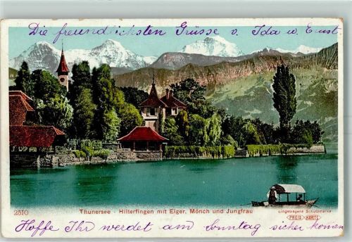 3652 Hilterfingen 1905 - Thunersee mit Eiger Mönch Jungfrau