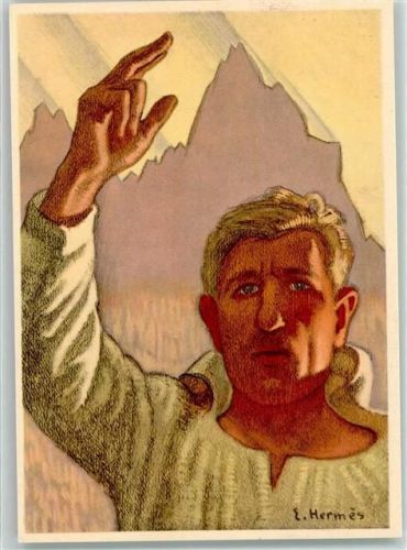 Bern Berne Bundesfeier Mann mit Hand zum Schwur sign. E.Hermes Für die Bekämpfung der Tuberkolose Bundesfeier Ganzsachen Schweiz 1936 Künstlerkarte