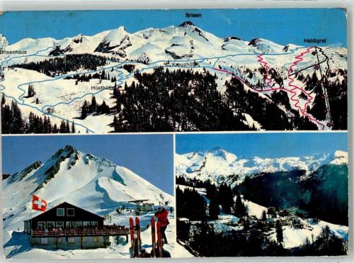 6383 Niederrickenbach Maria Rickenbach Gebrauchsspuren Winter Gasthaus Haldigrat Sesselbahn Brisen