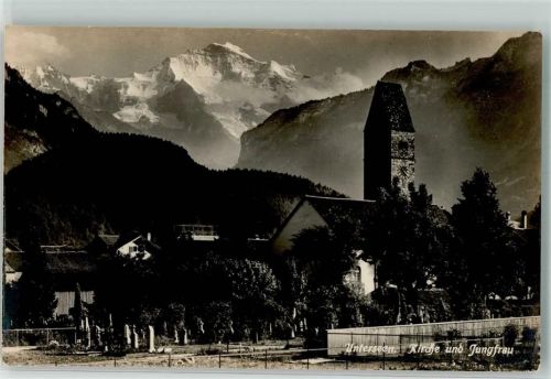 3800 Unterseen Foto AK Kirche Jungfrau