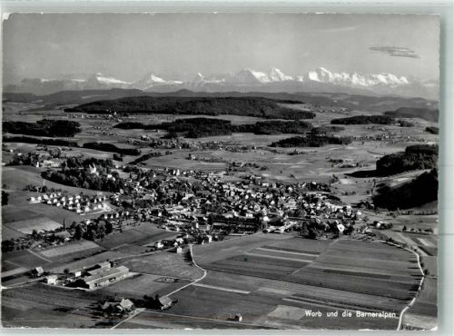 3076 Worb 1965 Foto AK Fliegeraufnahme