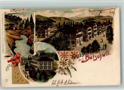9606 Bütschwil 1902 BOAKC Speerstrasse Lithographie
