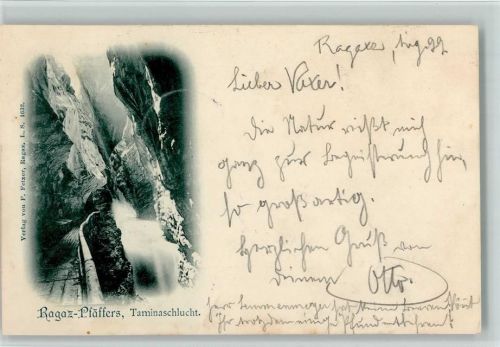 7312 Pfäfers 1899 - Ragaz-Pfäfers Taminaschlucht