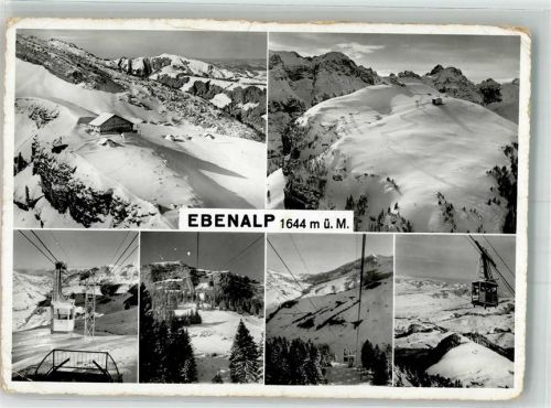 9057 Wasserauen 1957 Foto AK Seilbahn Winter Ebenalp