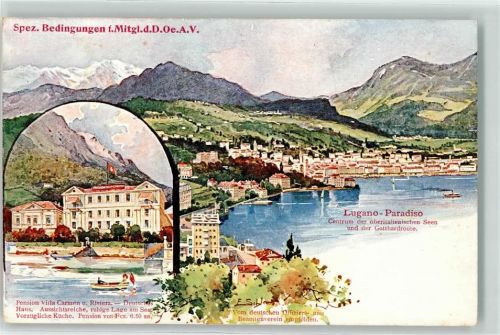 6900 Paradiso Künstlerkarte Pension Villa Carmen Riviera sign