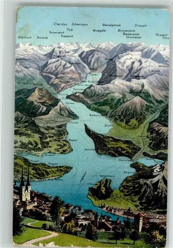 6440 Vierwaldstättersee 1908 - Landkarte Luzern