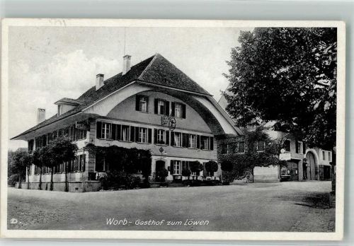 3076 Worb 1930 Foto AK Gasthaus zum Löwen