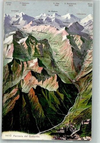 6487 Göschenen 1909 Foto AK Ferrovia del Gattardo