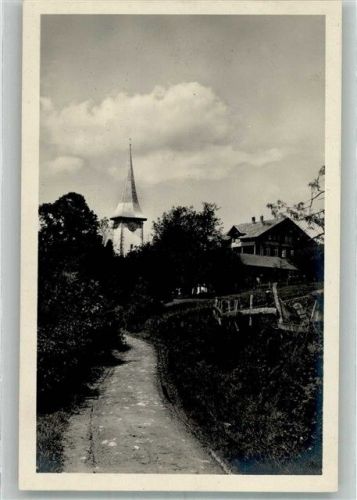 3703 Aeschi b. Spiez 1925 Foto AK Kirchgässli