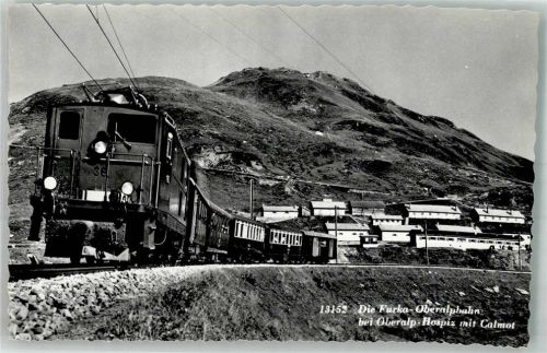 Oberalp Foto AK Eisenbahn Furka-Oberalpbahn Oberalp Hospiz