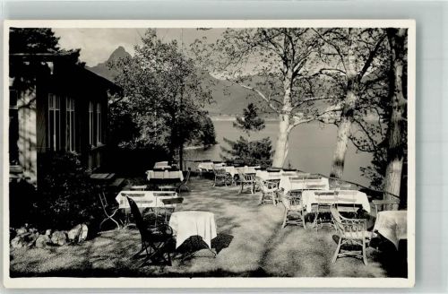 6442 Gersau 1946 Foto AK Gasthaus Terrasse