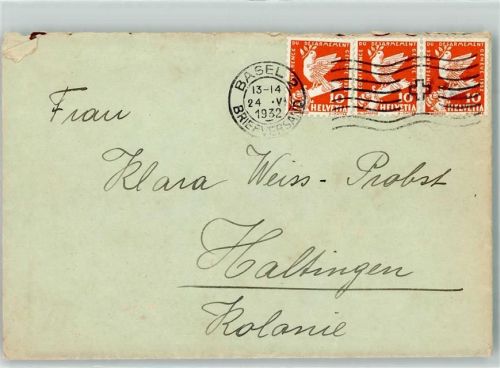 Basel Bâle Mehrfachfrankatur Briefkuvert Flaggenstempel Phila Schweiz KEINE AK