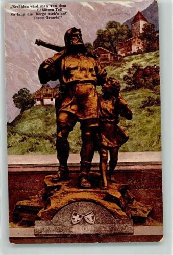 6460 Altdorf UR 1909 - Wilhelm Tell mit Sohn Denkmal