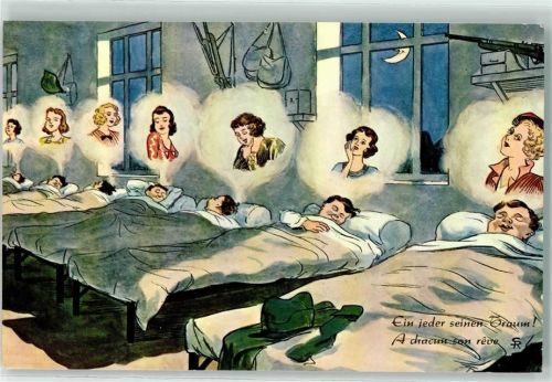 2900 Porrentruy Pruntrut - Humor AK ein jeder hat seinen Traum Feldpost Kaserne